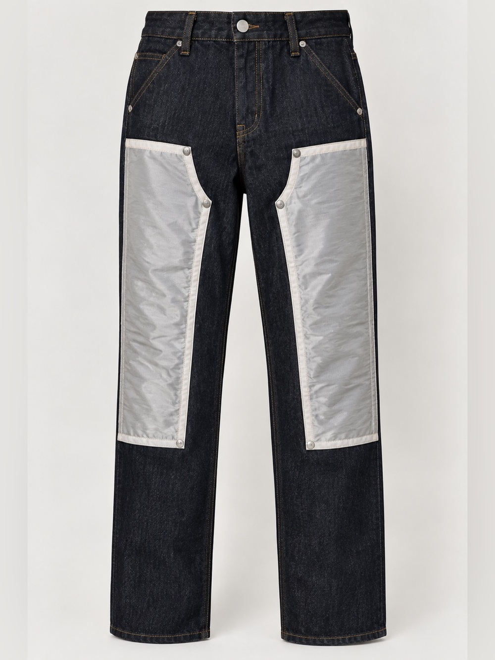 HELMUT LANG PROTOTYPE SAMPLE UTILITY JEANS DARK DENIM SILVER PANEL SIZE 30